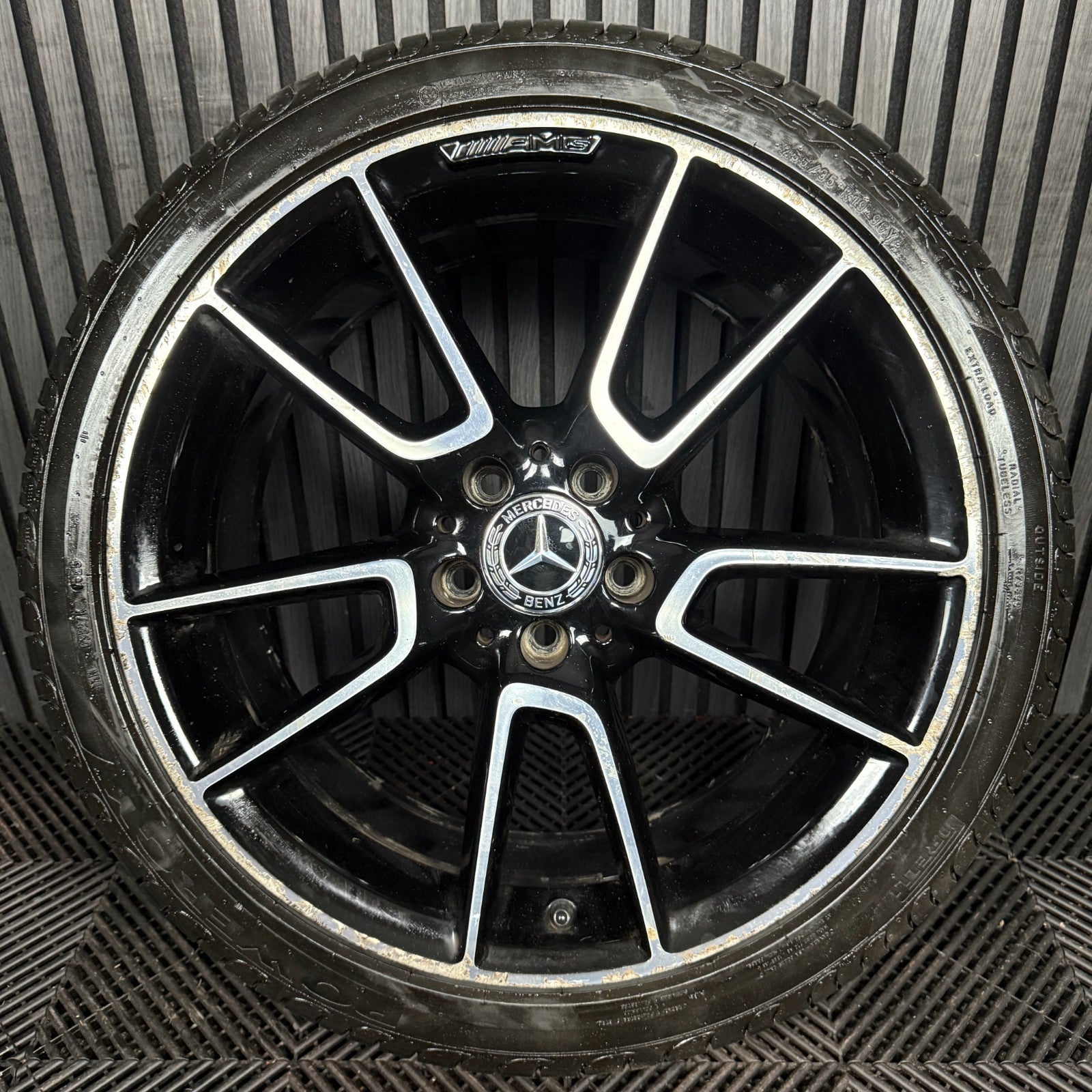 1X 19" GENUINE AMG MERCEDES C CLASS BLACK ALLOY WHEEL W205 REAR A2054012300