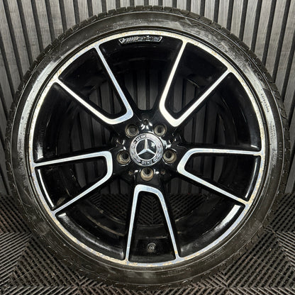 1X 19" GENUINE AMG MERCEDES C CLASS BLACK ALLOY WHEEL W205 REAR A2054012300
