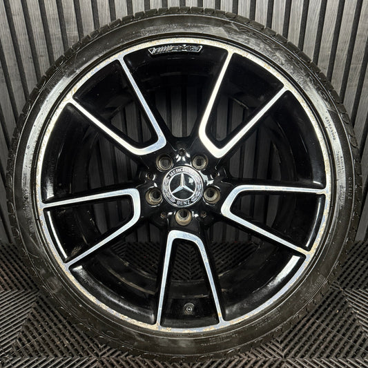 1X 19" GENUINE AMG MERCEDES C CLASS BLACK ALLOY WHEEL W205 REAR A2054012300