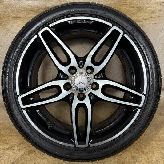 1X 18'' GENUINE AMG MERCEDES A B CLASS CLA BLACK DC ALLOY WHEEL TYRE A1764010700