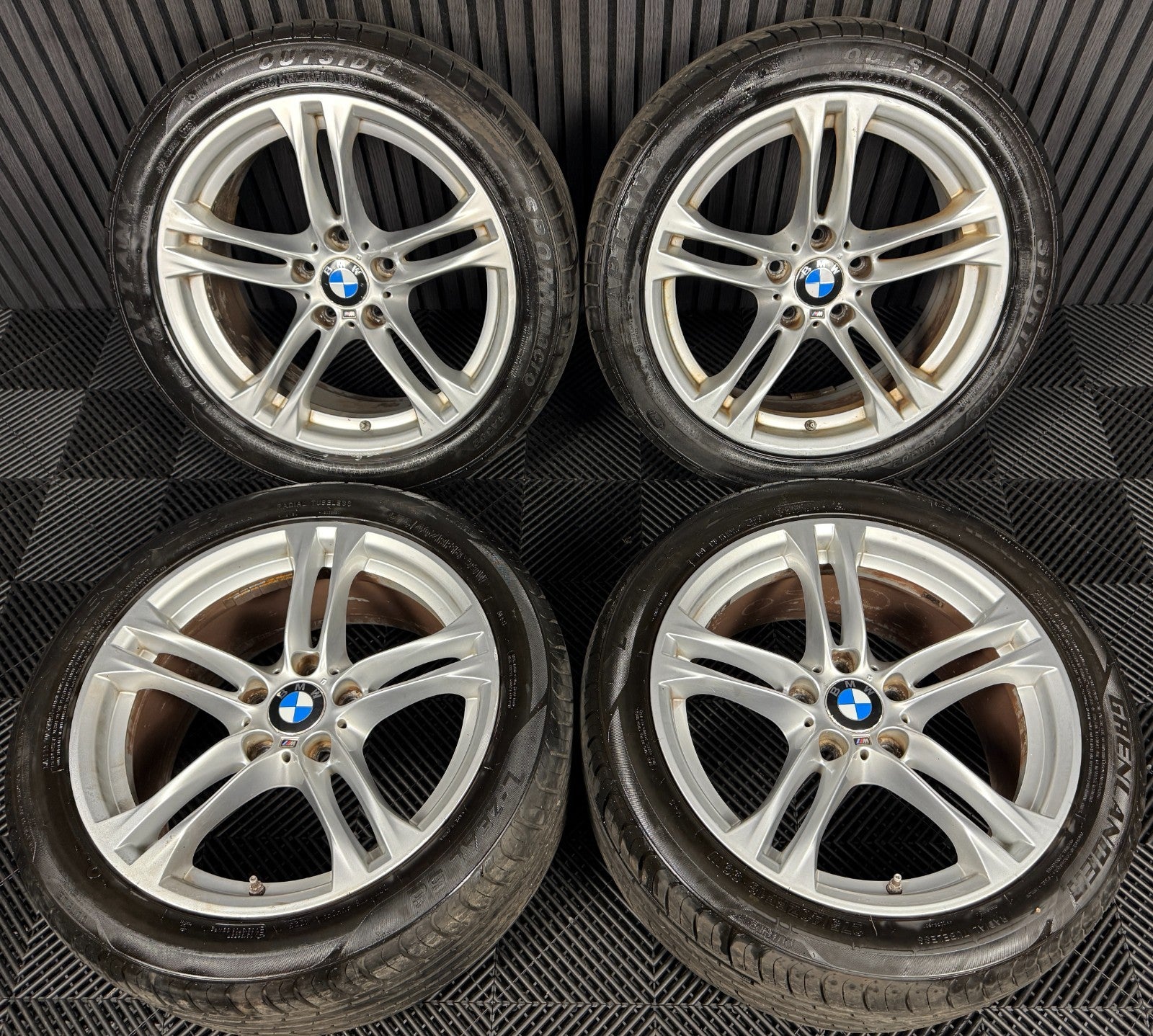 18'' GENUINE BMW 5 SERIES 613 SILVER M SPORT F10 F11 ALLOY WHEELS TYRES ALLOYS
