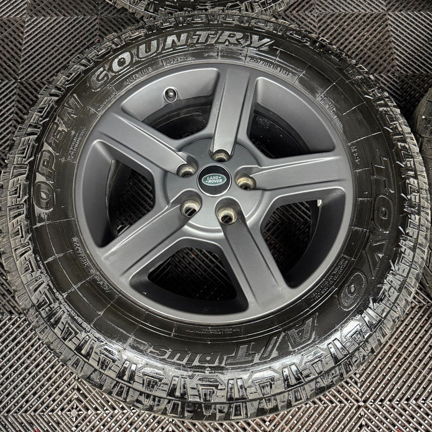 18'' GENUINE LAND ROVER DEFENDER 5 SPOKE 5094 GREY ALLOY WHEELS TYRES ALLOYS