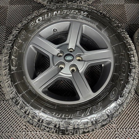 18'' GENUINE LAND ROVER DEFENDER 5 SPOKE 5094 GREY ALLOY WHEELS TYRES ALLOYS