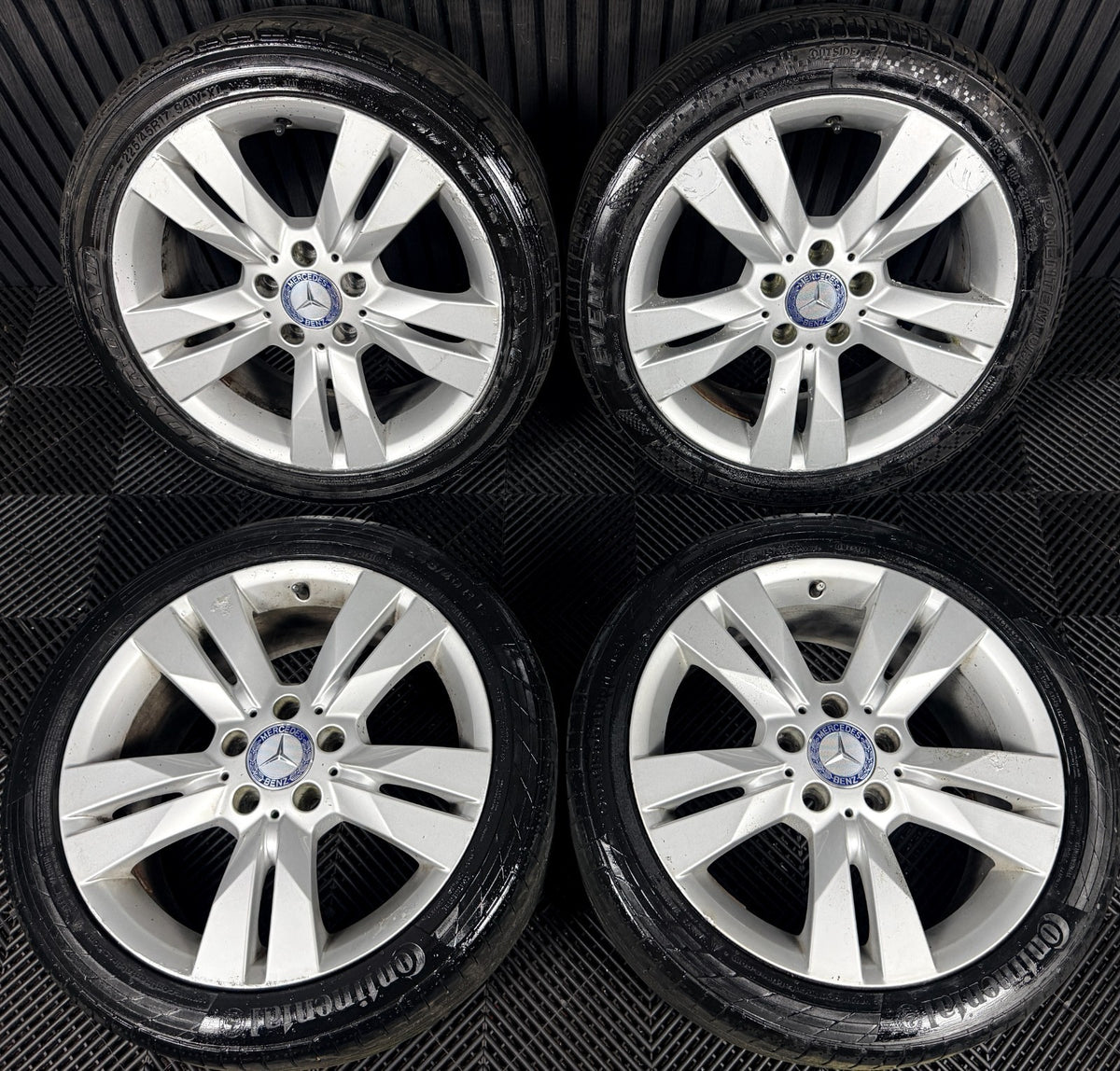 17" Mercedes C Class W204 Silver Alloy Wheels Tyres Alloys Genuine