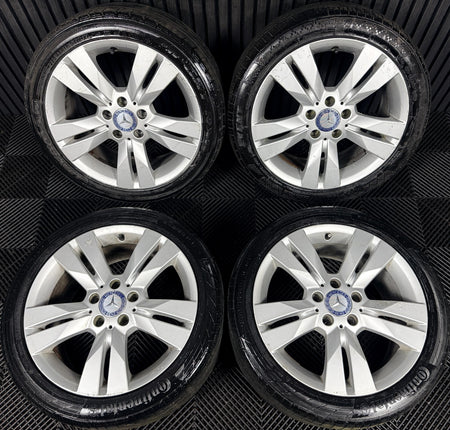 17" Mercedes C Class W204 Silver Alloy Wheels Tyres Alloys Genuine