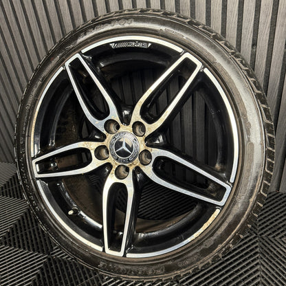 1X 18'' GENUINE AMG MERCEDES A B CLASS CLA BLACK DC ALLOY WHEEL TYRE A1764010700