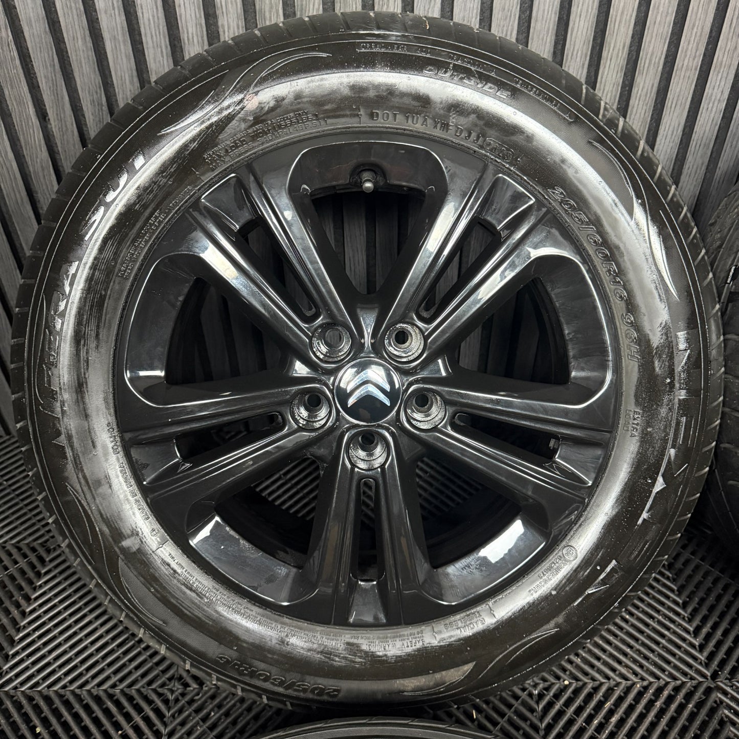 16'' GENUINE CITROEN BERLINGO BLACK ALLOY WHEELS ALLOYS TYRES 5X108