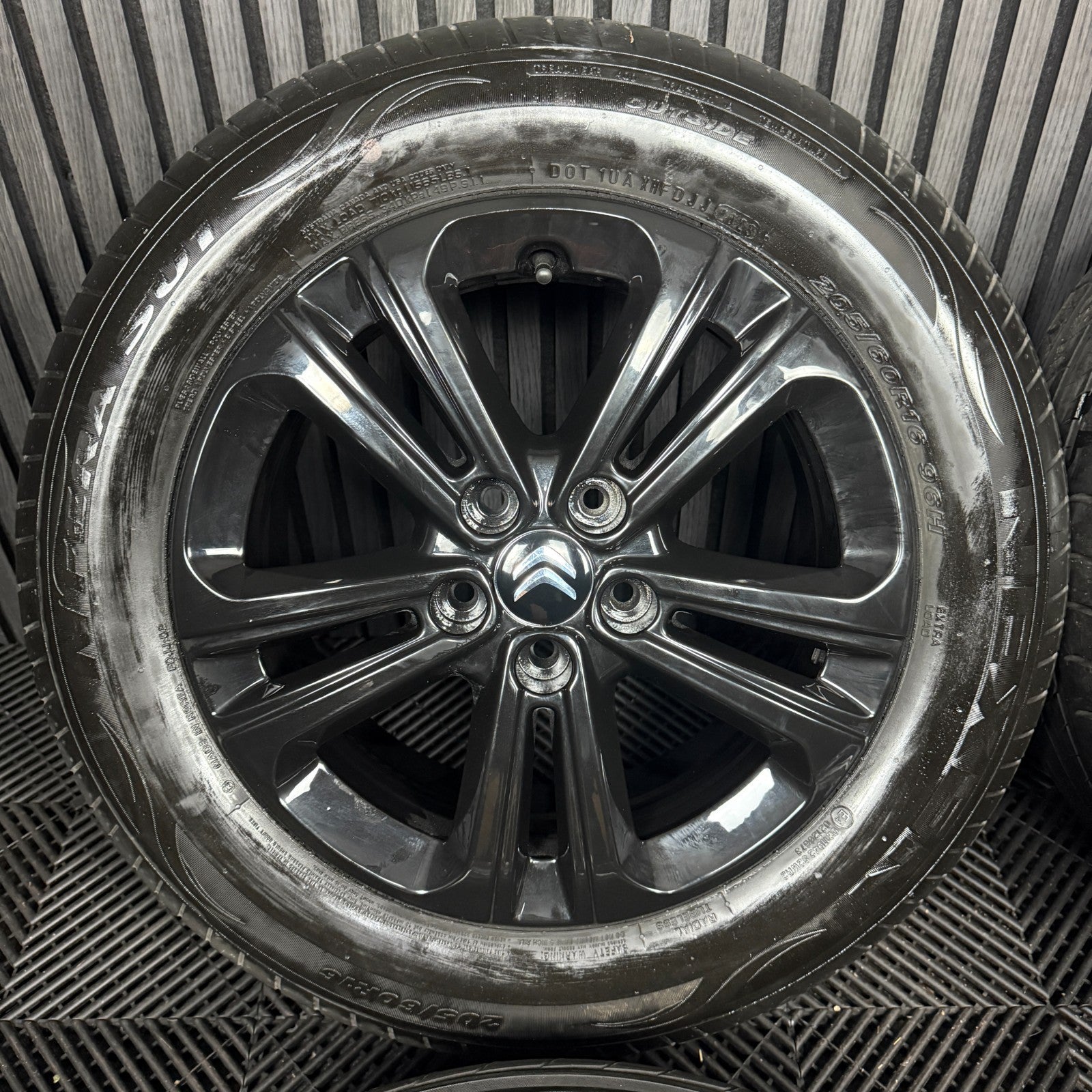 16'' GENUINE CITROEN BERLINGO BLACK ALLOY WHEELS ALLOYS TYRES 5X108