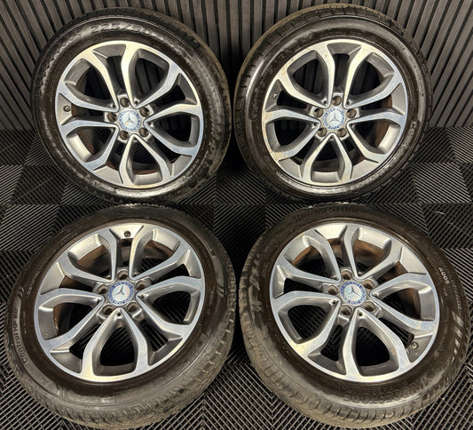 17" GENUINE MERCEDES C CLASS W205 GREY DC ALLOY WHEELS TYRES ALLOYS A2054010200