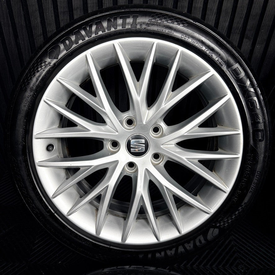17'' Seat Leon MK3 MK2 FR Silver Alloy Wheels Alloys Tyres 5F0601025H Genuine
