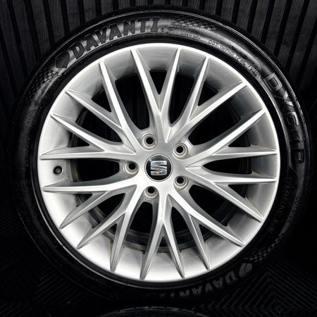 17'' Seat Leon MK3 MK2 FR Silver Alloy Wheels Alloys Tyres 5F0601025H Genuine