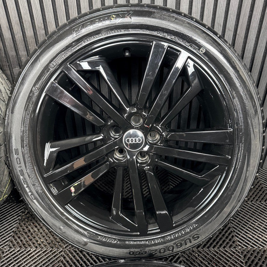 20'' GENUINE AUDI Q5 S LINE BLACK 5 TRIPLE SPOKE ALLOY WHEELS TYRES 80A601025F