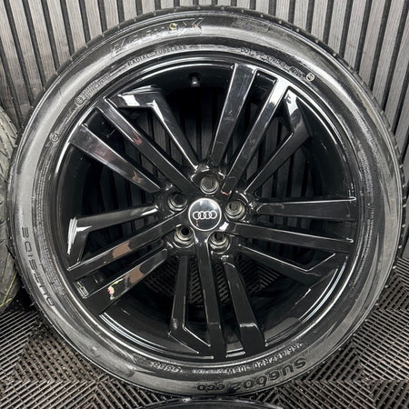 20'' GENUINE AUDI Q5 S LINE BLACK 5 TRIPLE SPOKE ALLOY WHEELS TYRES 80A601025F