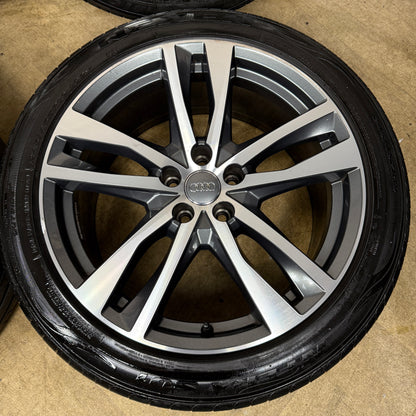 19'' GENUINE AUDI A6 C8 S LINE 5 DOUBLE SPOKE ALLOY WHEELS TYRES ALLOYS 4K0601025H