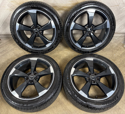 20'' GENUINE AUDI Q5 5 SPOKE BLACK EDITION ROTOR S LINE TYRES ALLOY WHEELS ALLOYS 80A601025AQ