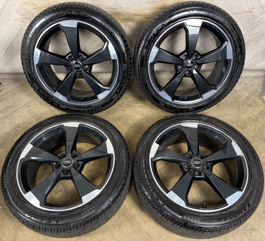20'' GENUINE AUDI Q5 5 SPOKE BLACK EDITION ROTOR S LINE TYRES ALLOY WHEELS ALLOYS 80A601025AQ