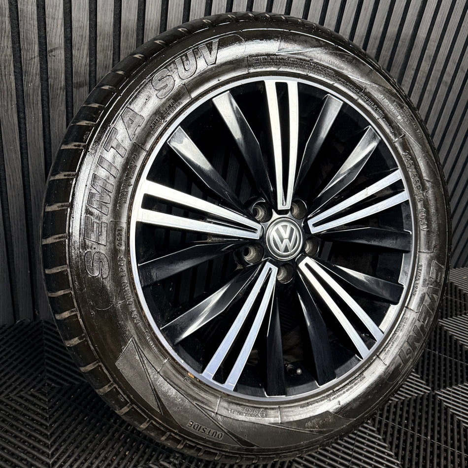 1X 18'' Genuine Vw Tiguan Patagonia Black DC Alloy Tyre Wheel Single 5Na601025Ab