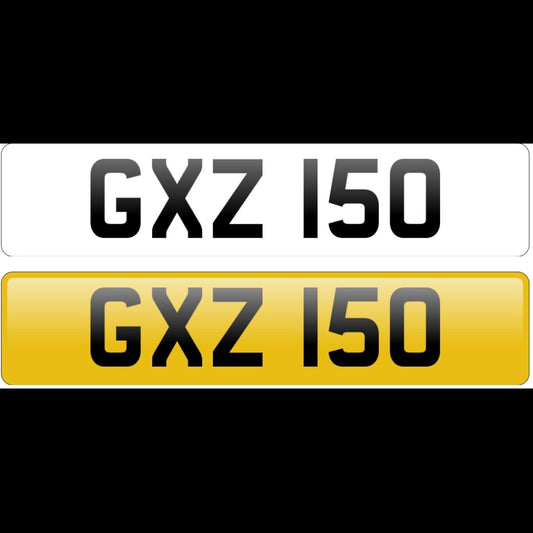 GXZ 150 NUMBER PLATE REGISTRATION NUMBERPLATE REGISTRATION CHERISHED DATELESS NORTHERN IRISH NI