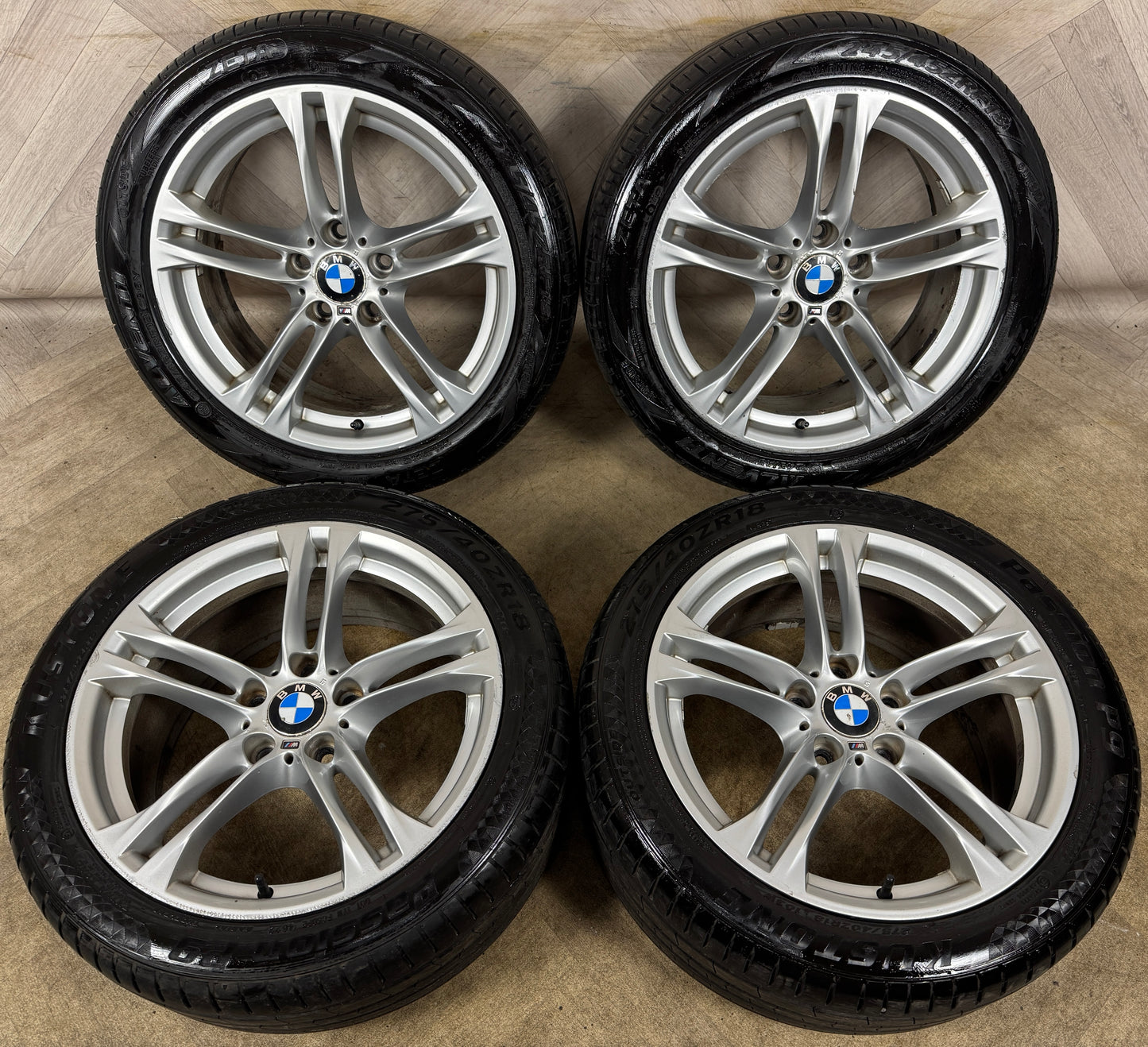 18'' GENUINE BMW 5 SERIES 613 SILVER M SPORT F10 F11 ALLOY WHEELS TYRES ALLOYS 5X120