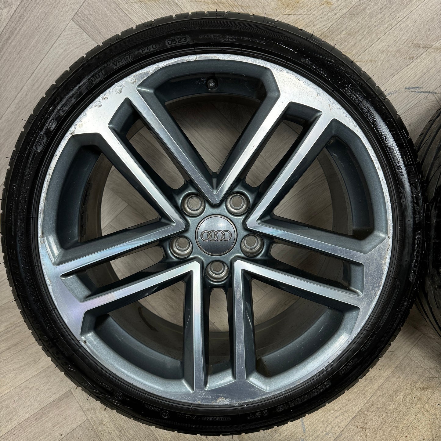 18'' GENUINE AUDI A3 5 DOUBLE SPOKE ALLOY WHEELS ALLOYS TYRES S3 GOLF CADDY