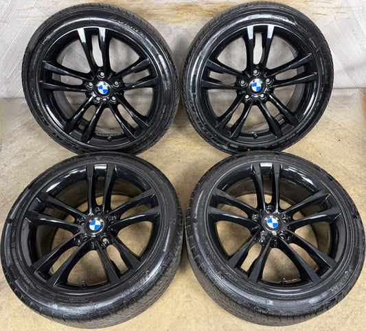 19" GENUINE BMW 3 SERIES GT 598 BLACK M SPORT F34 ALLOY WHEELS TYRES ALLOYS