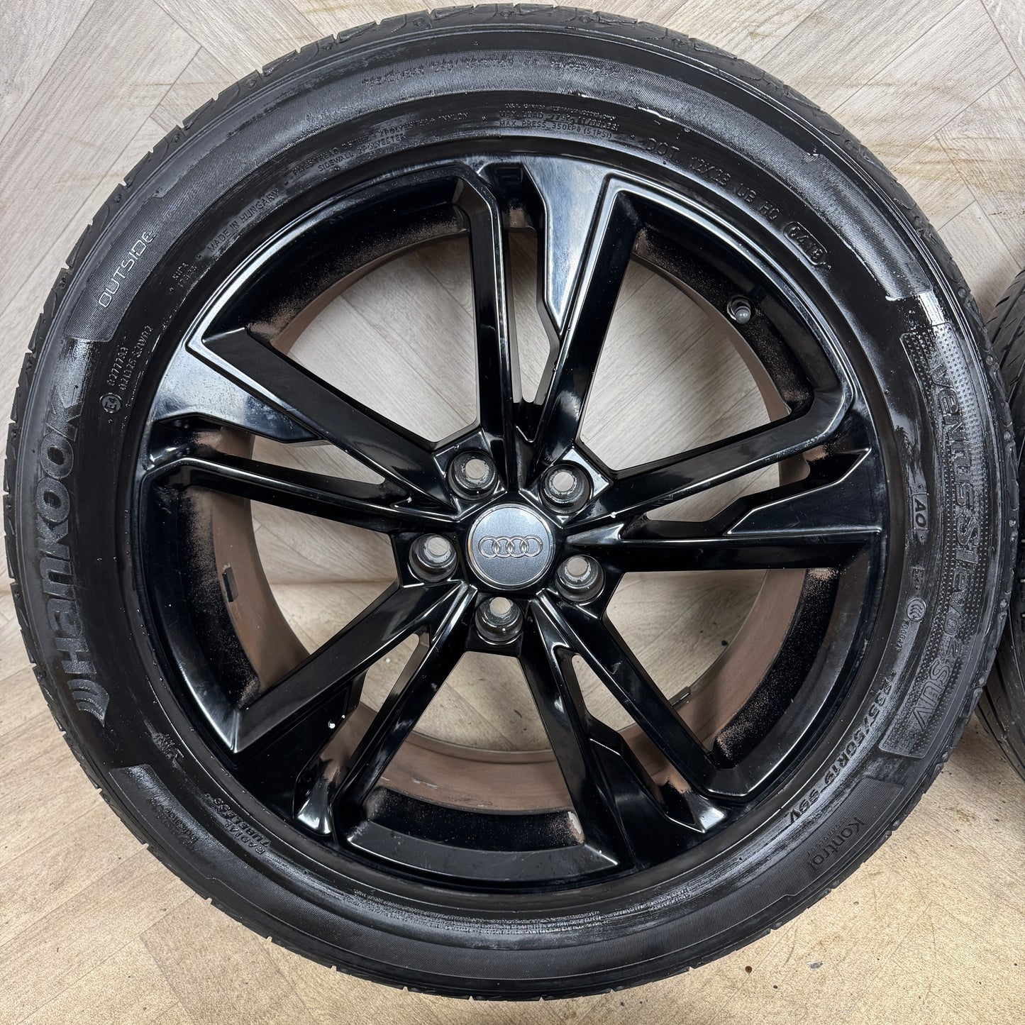 19'' GENUINE AUDI Q3 S LINE BLACK 5 DOUBLE SPOKE NEW MODEL ALLOY WHEELS TYRES ALLOYS