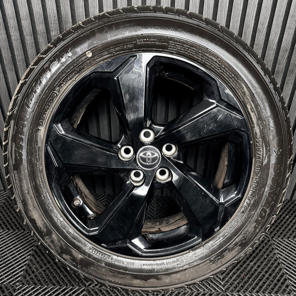 1x 18'' Toyota Rav 4 Black 5 Spoke 002119/2018 Alloy Wheel Tyre Mk5 Genuine