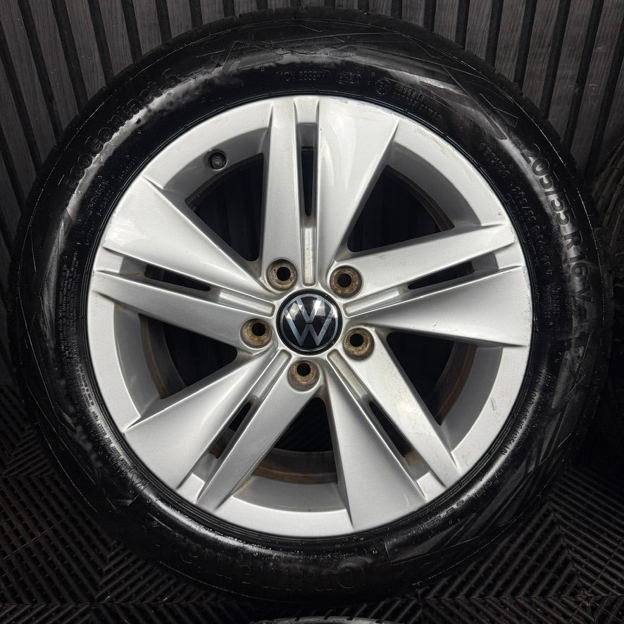16’’ VW Golf Mk8 Norfolk Mk7 Mk6 Alloy Wheels Tyres 5H0601025 Genuine
