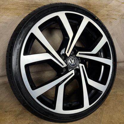 1X 19" GENUINE VW GOLF MK7 GT GTI BRESCIA CLUBSPORT ALLOY WHEEL TYRE 5G0601025CL