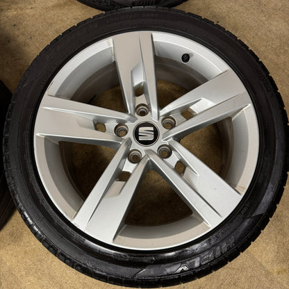 17'' GENUINE SEAT LEON MK3 ALLOY FR WHEELS TYRES ALLOYS GOLF MK2 A3 5X112 5F0601025T