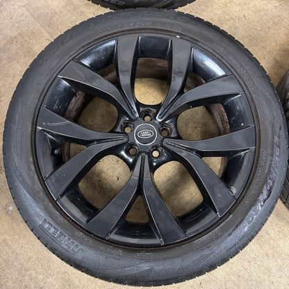 20'' GENUINE RANGE ROVER EVOQUE DISCOVERY SPORT BLACK LAND ALLOY WHEELS TYRES MK72-AA