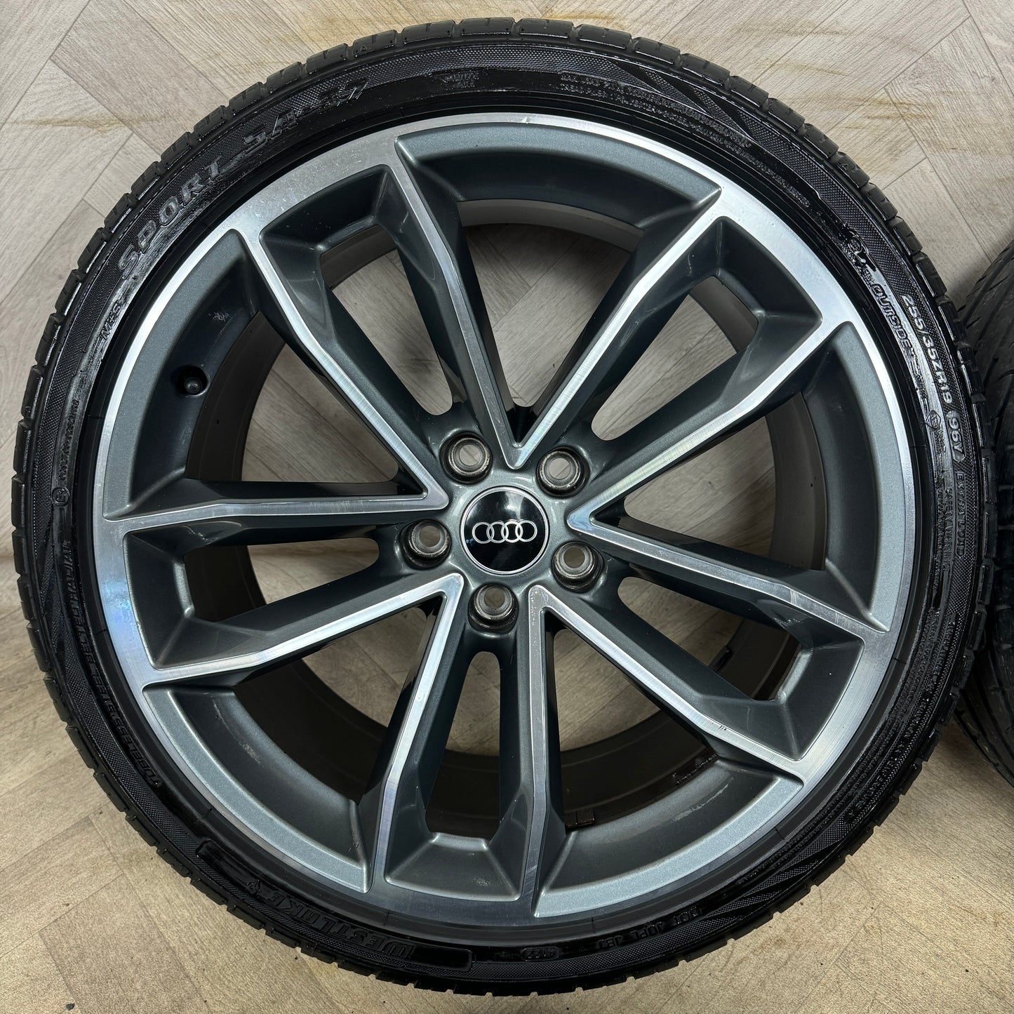 19'' GENUINE AUDI A5 S LINE S5 5 DOUBLE SPOKE ALLOY WHEELS ALLOYS TYRES