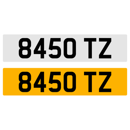 8450 TZ NUMBER PLATE REGISTRATION NUMBERPLATE REGISTRATION CHERISHED DATELESS NORTHERN IRISH NI
