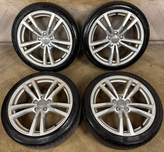 18'' GENUINE AUDI A3 S LINE SILVER ALLOY WHEELS ALLOYS TYRES S3 GOLF CADDY 5X112 8V0601025BC
