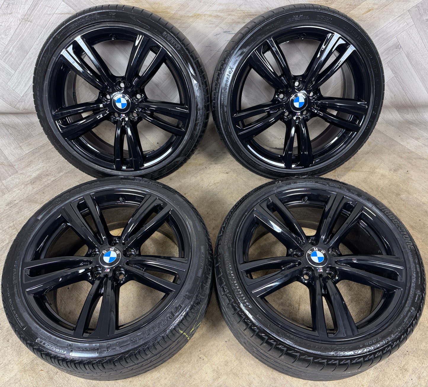 19" GENUINE BMW 3 SERIES 442 BLACK M SPORT F30 F31 F32 E90 E92 ALLOY WHEELS TYRES ALLOYS 5X120