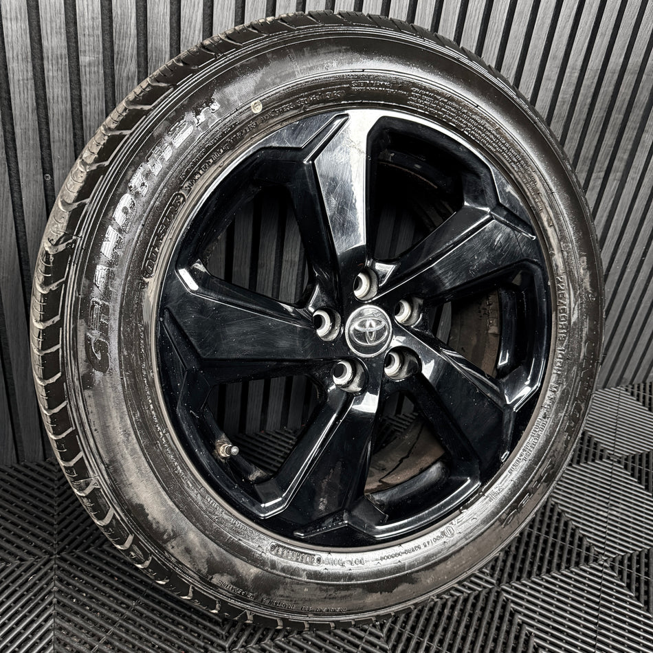 1x 18'' Toyota Rav 4 Black 5 Spoke 002119/2018 Alloy Wheel Tyre Mk5 Genuine