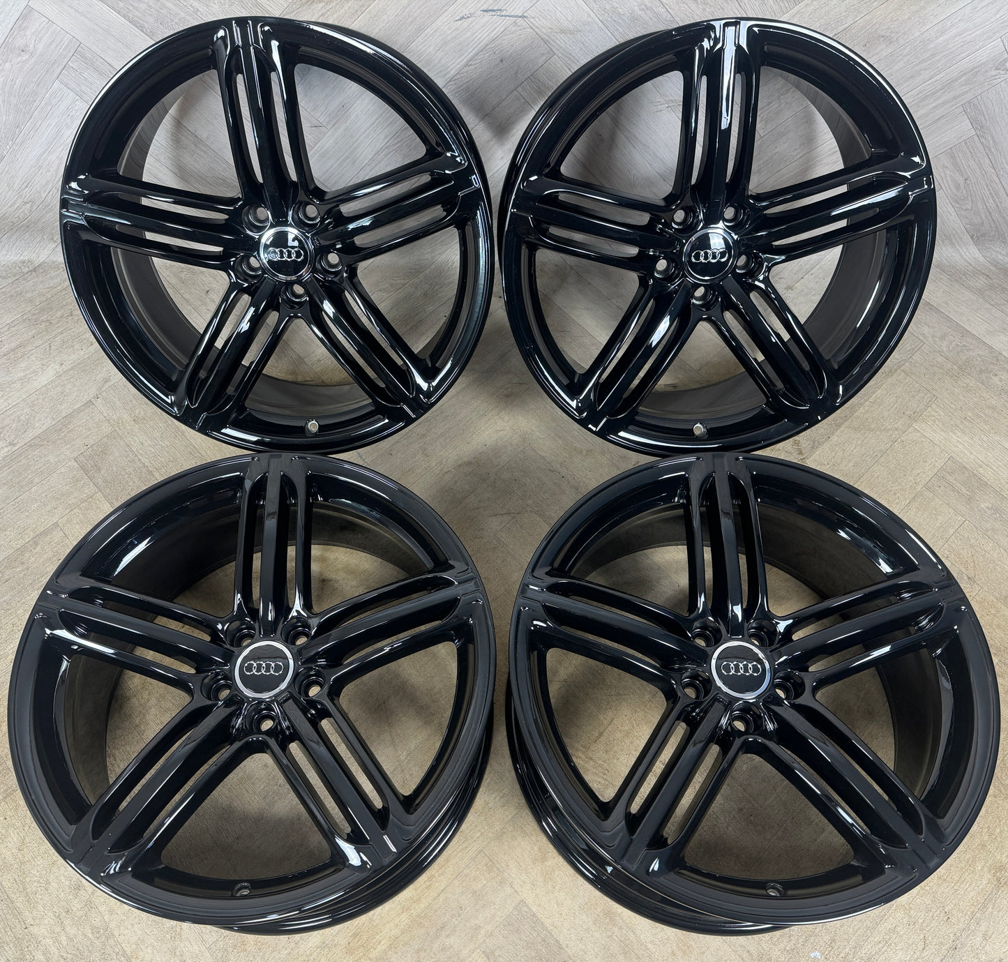 20'' GENUINE AUDI Q5 5 TRIPLE SPOKE SEGMENT BLACK S LINE ALLOY WHEELS ALLOYS