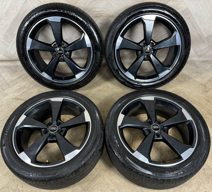 20'' GENUINE AUDI Q5 5 SPOKE BLACK EDITION ROTOR S LINE TYRES ALLOY WHEELS ALLOYS 80A601025AQ