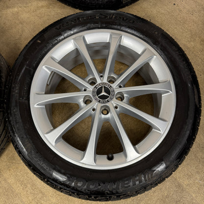 17'' GENUINE MERCEDES A CLASS CLA B W177 ALLOY WHEELS HANKOOK TYRES ALLOYS