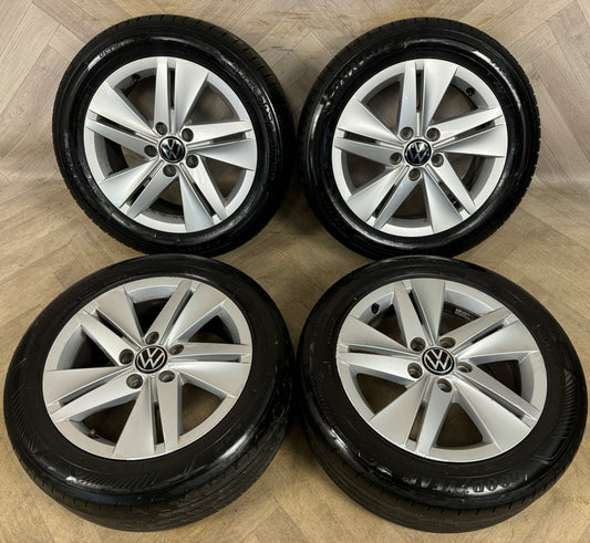 16'' GENUINE VW GOLF MK8 NORFOLK MK7 MK6 ALLOY WHEELS TYRES ALLOYS CADDY 5X112