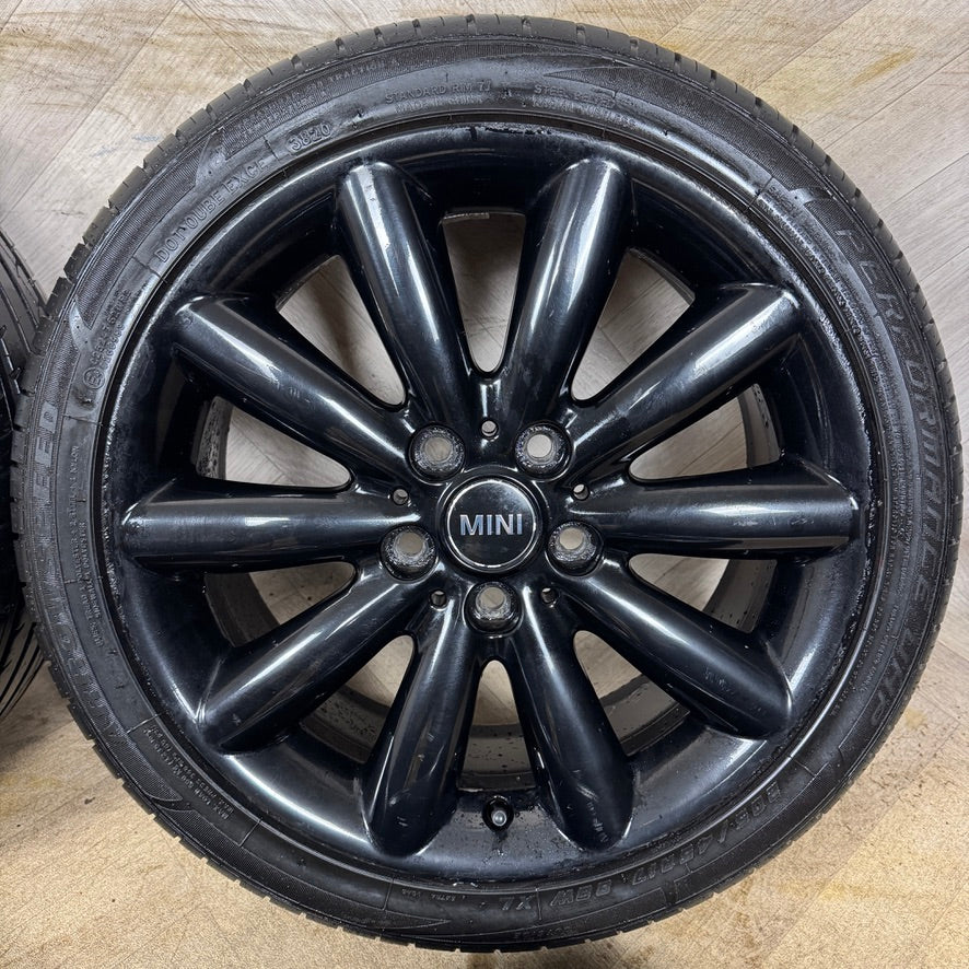 17'' GENUINE MINI COOPER ONE S BMW F55 F56 F57 BLACK COSMOS ALLOY WHEELS TYRES ALLOYS 6855109