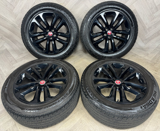 19'' GENUINE JAGUAR F PACE BLACK 5 DOUBLE SPOKE 5038 ALLOY WHEELS TYRES ALLOYS