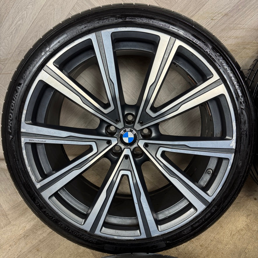 22'' GENUINE BMW X5 X6 G05 G06 746M 746I INDIVIDUAL M SPORT ALLOYS WHEELS ALLOYS TYRES 8072000 & 8072001