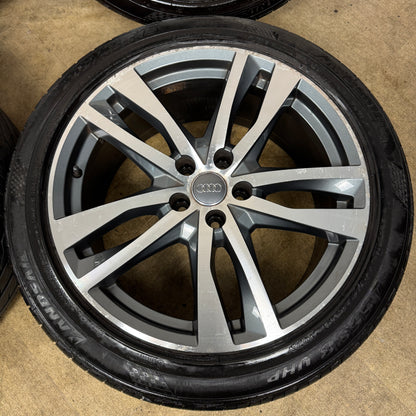 19'' GENUINE AUDI A6 C8 S LINE 5 DOUBLE SPOKE ALLOY WHEELS TYRES ALLOYS 4K0601025H