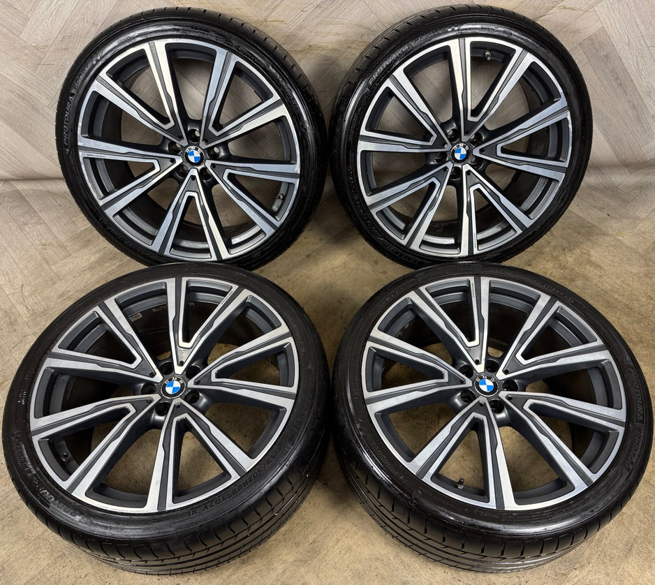 22'' GENUINE BMW X5 X6 G05 G06 746M 746I INDIVIDUAL M SPORT ALLOYS WHEELS ALLOYS TYRES 8072000 & 8072001