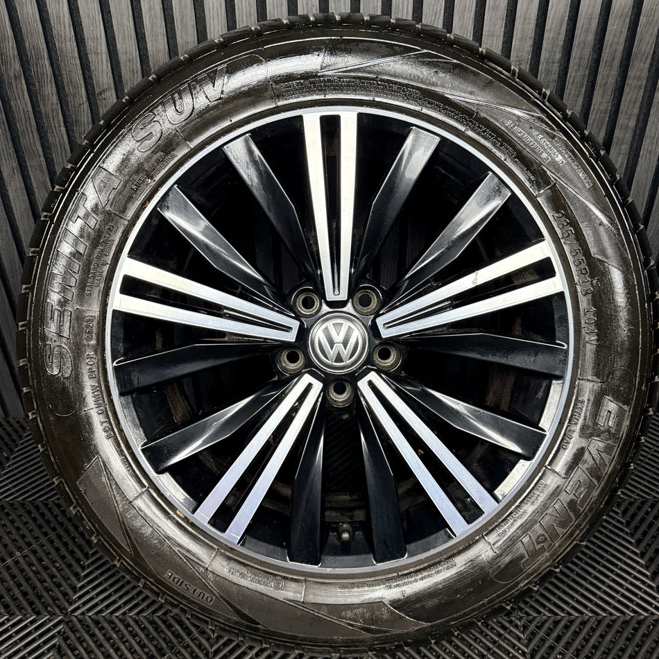 1X 18'' Genuine Vw Tiguan Patagonia Black DC Alloy Tyre Wheel Single 5Na601025Ab