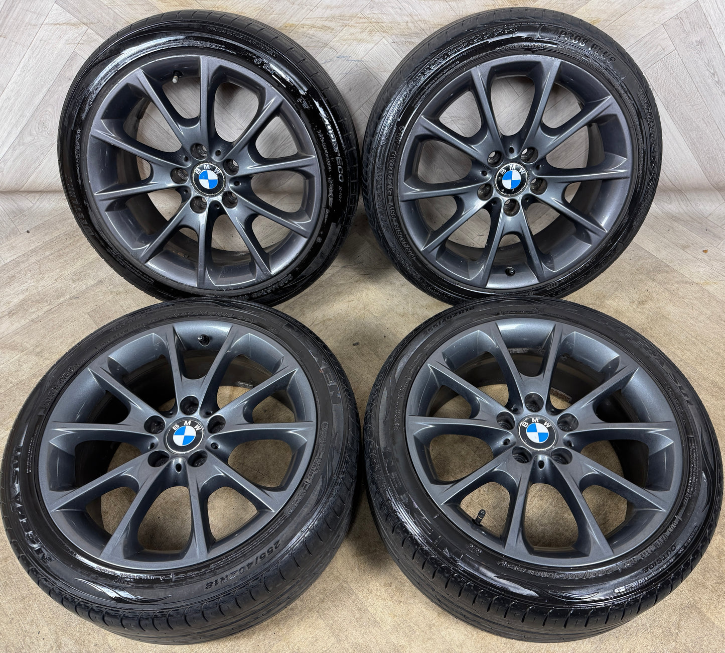 18" GENUINE BMW 3 SERIES 398 M SPORT GREY F30 F31 F32 E90 E92 ALLOY WHEELS TYRES ALLOYS 5X120