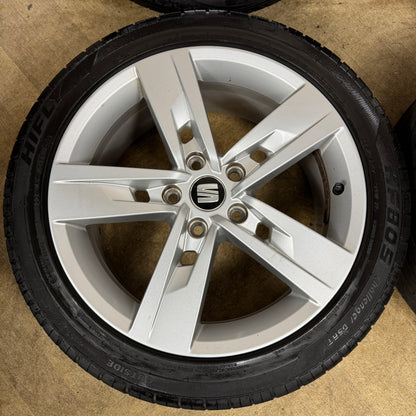 17'' GENUINE SEAT LEON MK3 ALLOY FR WHEELS TYRES ALLOYS GOLF MK2 A3 5X112 5F0601025T