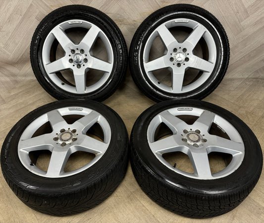 19'' GENUINE MERCEDES AMG 5 SPOKE ML GLE SILVER ALLOY WHEELS TYRES ALLOYS A166