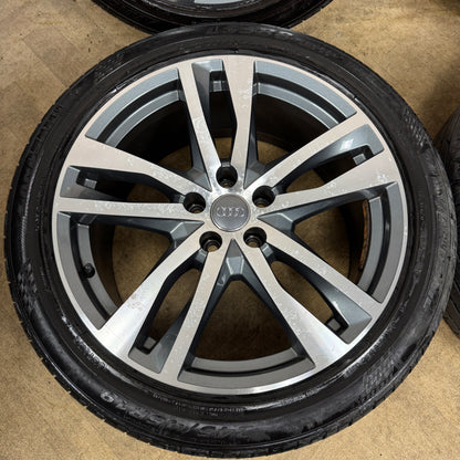 19'' GENUINE AUDI A6 C8 S LINE 5 DOUBLE SPOKE ALLOY WHEELS TYRES ALLOYS 4K0601025H